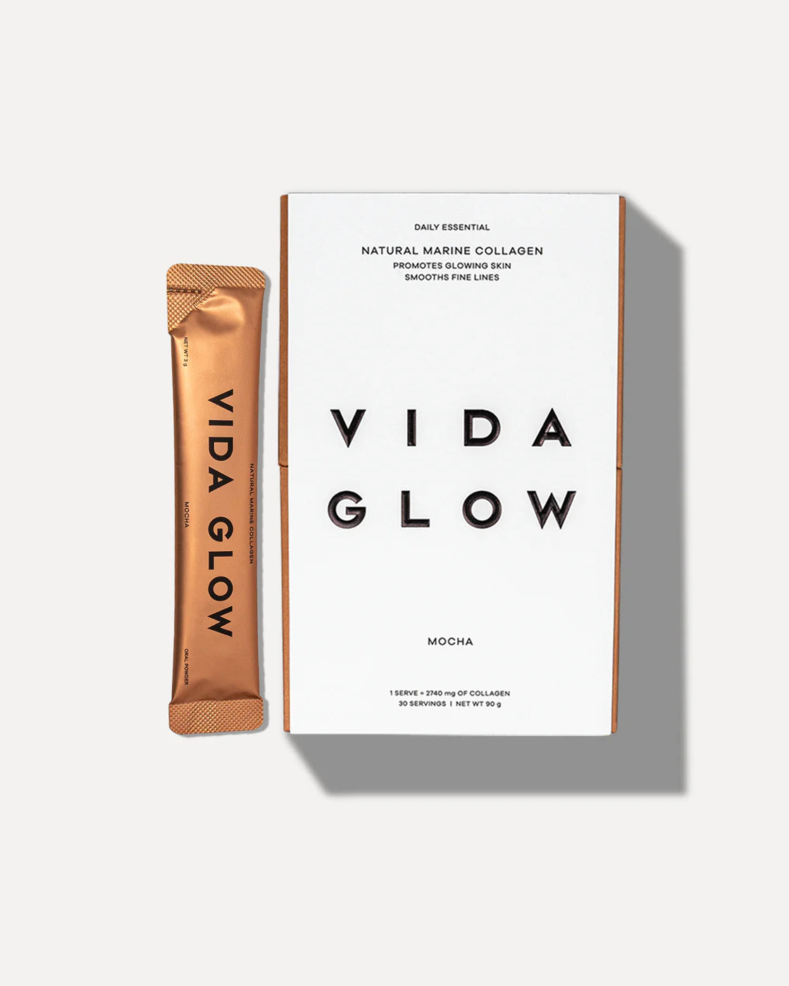 Vida Glow - Natural Marine Collagen Mocha | 30 sachets